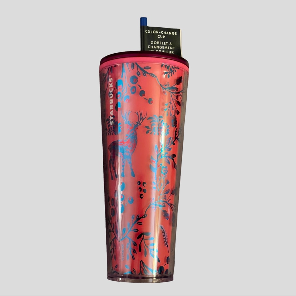 🆕 Starbucks Holiday 2022 Woodland Lace Berry Corsage Color-Changing Tumbler Cup